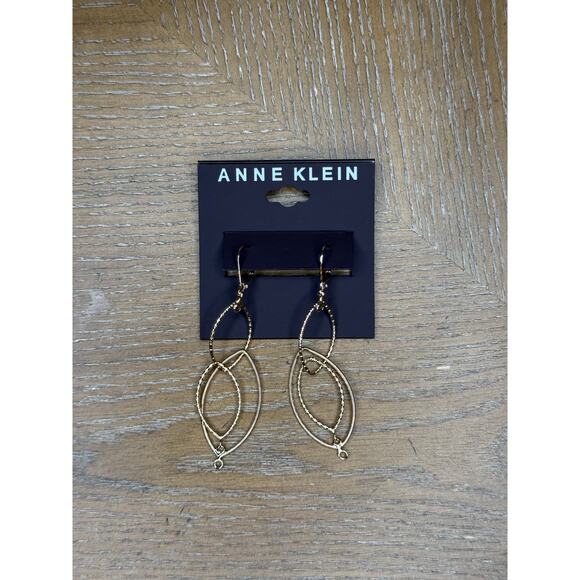 Anne Klein Jewelry - Anne Klein Gold Tone Multi Oval Dangle Earrings Layered Geometric Statement